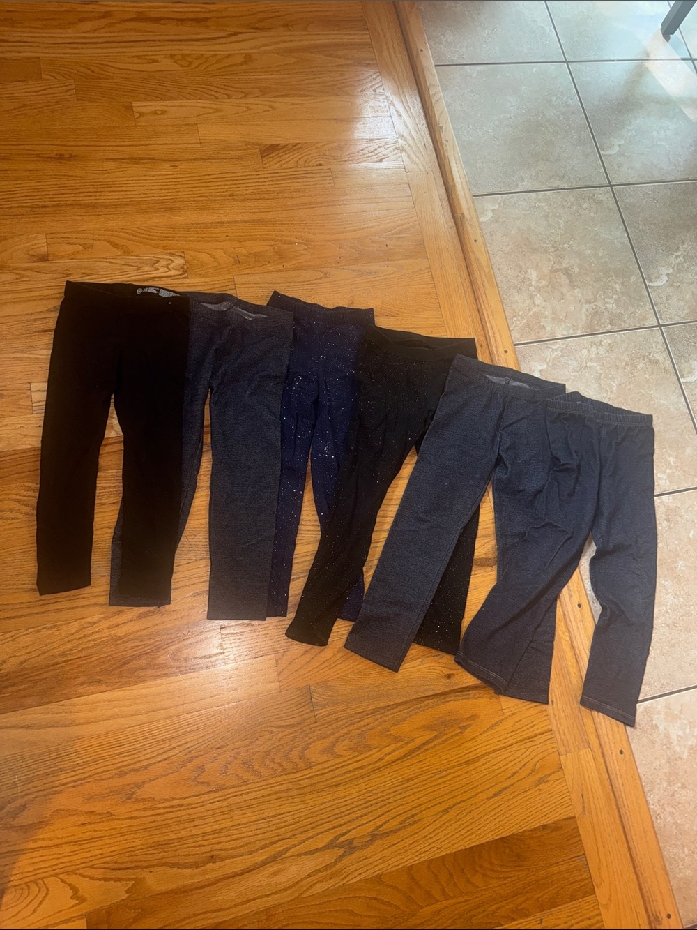 Cat & Jack Black and Navy Girls' Stretch Leggings - 6 Pack